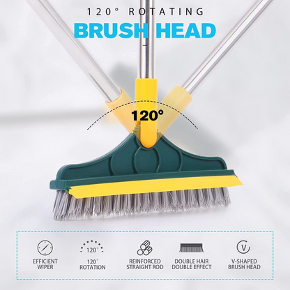 3-in-1 Long Handle Floor Scrub Brush – Multi-Purpose Spin Cleaning Tool