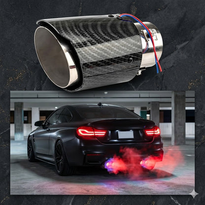 Universal LED Fire Flame Exhaust Tip – Car Muffler Pipe (35–63mm)