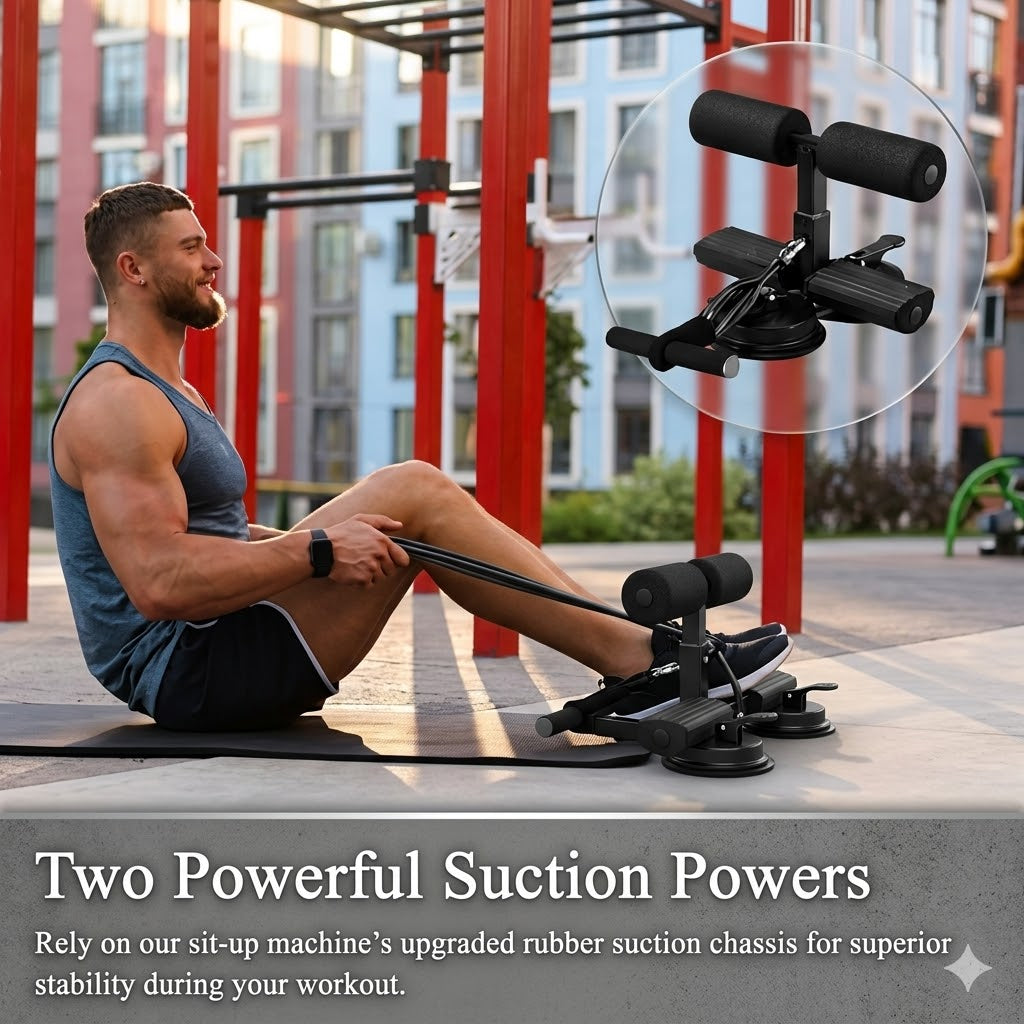 Foldable Sit-Up Assist Device – Double Suction Cup Home Fitness Equipment