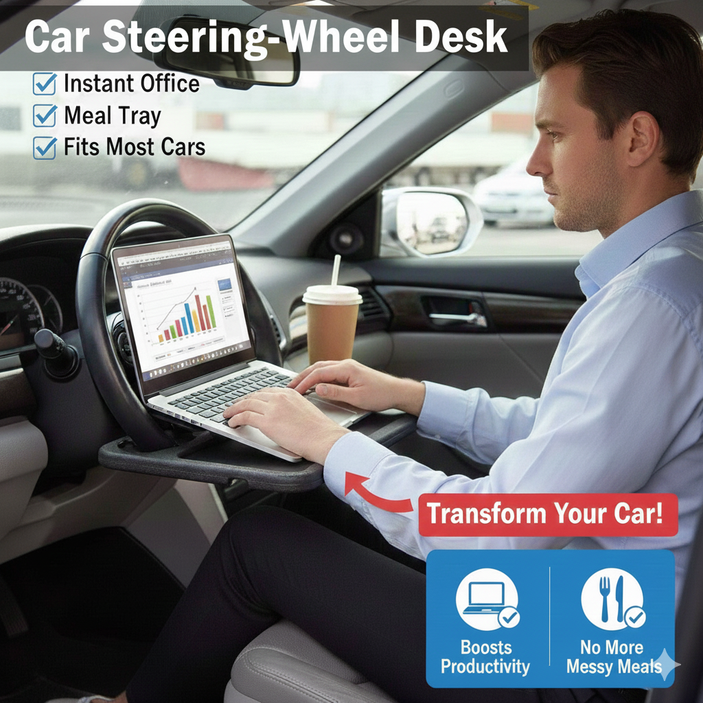 Luxury Car Steering-Wheel Desk.